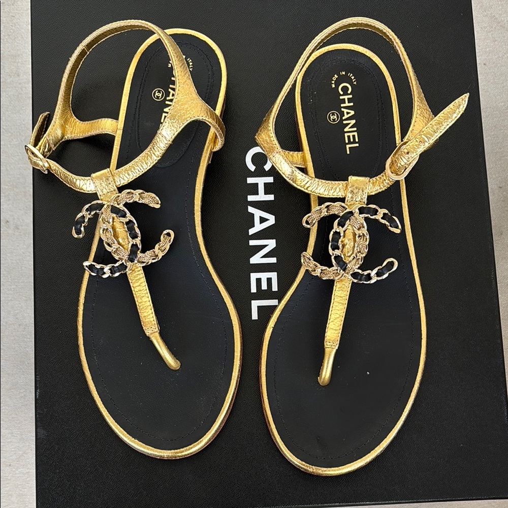Chanel Women's Gold Sandals